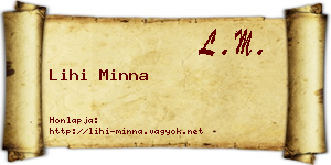 Lihi Minna névjegykártya